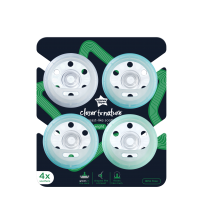 Suzeta de noapte Tommee Tippee Closer to Nature "Breast like soother", 6-18 luni, Alb/Albastru, 4 buc